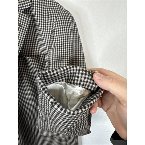 Sand Copenhagen Reda 1865 Wool Blazer Houndstooth Black White Men 42 - Picture 3 of 10